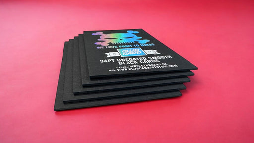 Black Uncoated Business Cards 34pt printed in Clubcard Printing Canada