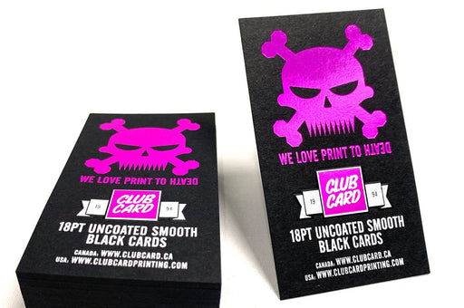 Black Uncoated Cards 18pt - Clubcard Printing Canada