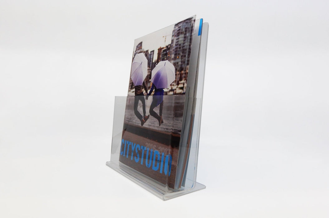 Clear Acrylic Literature Stand, Magazine Stand | Clubcard - Clubcard Printing Canada