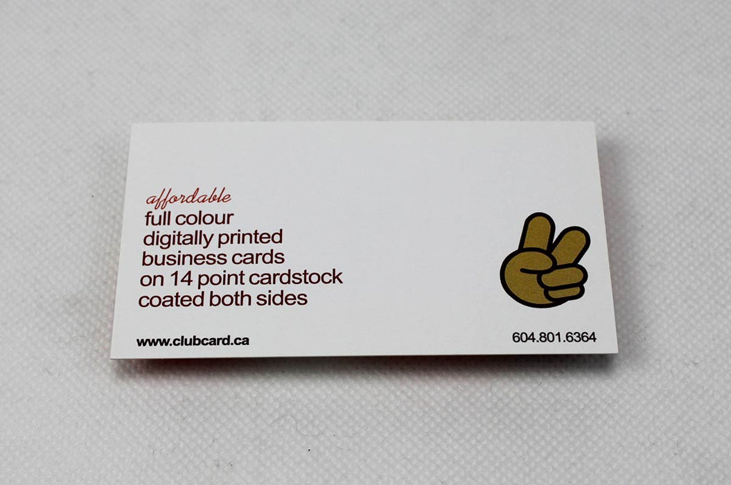 Coated Small Cards 14pt - Clubcard Printing Canada