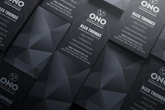 Dark Triangle Business Card Template - Clubcard Printing Canada