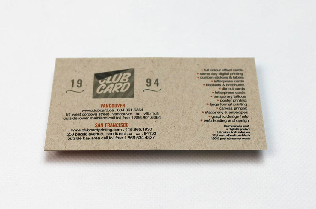 Desert Storm Uncoated Business Cards 12pt - Clubcard Printing Canada