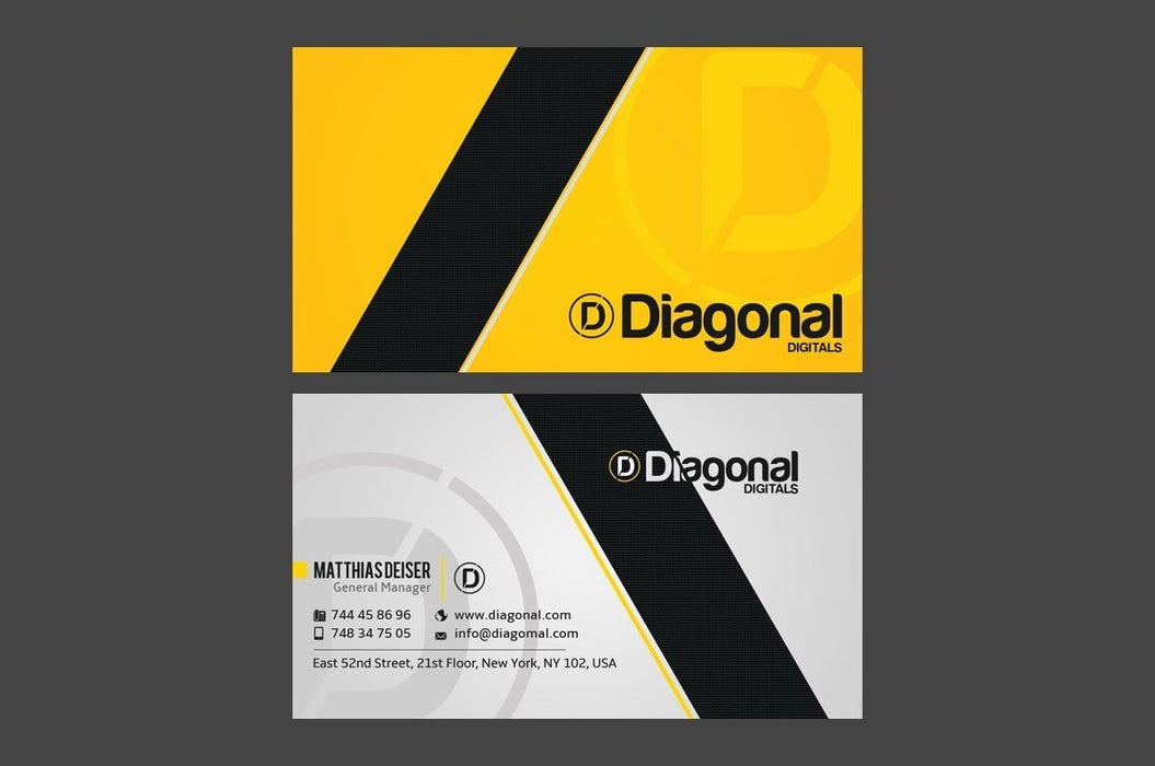 Diagonal Business Card Template - Clubcard Printing Canada