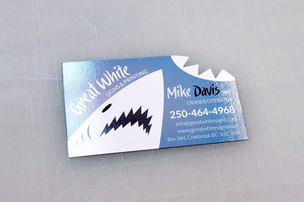 Die Cut Silk Laminated Business Cards - Clubcard Printing Canada