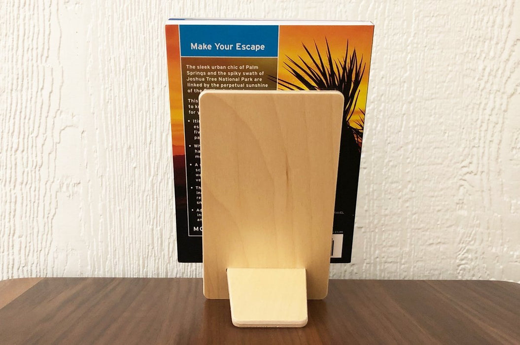 Easel Style Book Display Stand 4" Wide Birchwood Bookstand - Clubcard Printing Canada