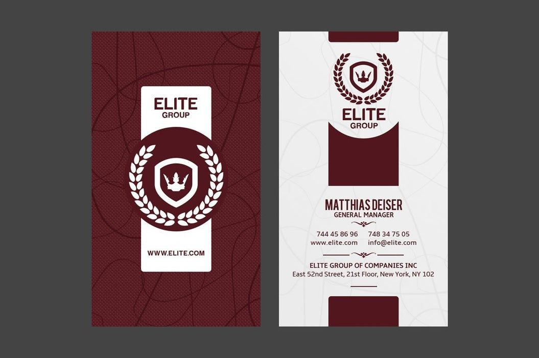 Elite Business Card Template - Clubcard Printing Canada