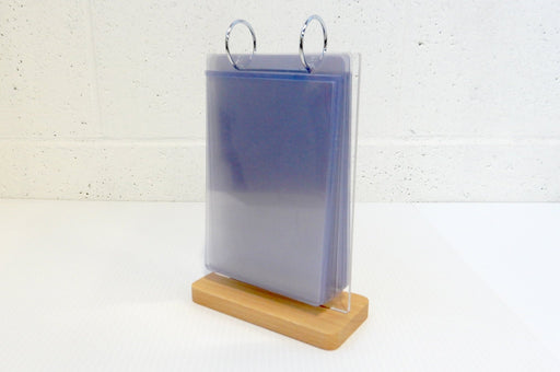 Flip Menu Display Stand With 5.75 x 8 Display Pockets | Wood + Acrylic - Clubcard Printing Canada