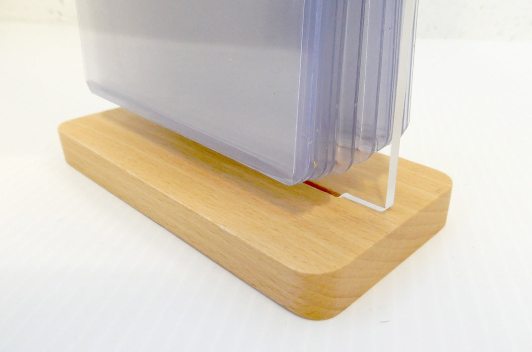 Flip Menu Display Stand With Clear 4x5.9 Display Pockets | Wood + Acrylic - Clubcard Printing Canada