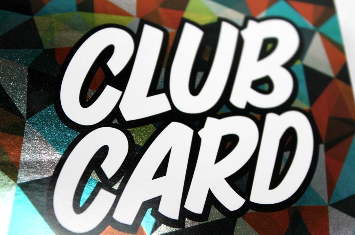 Gloss UV Coated Foil Effects Stickers 70lb - Clubcard Printing Canada