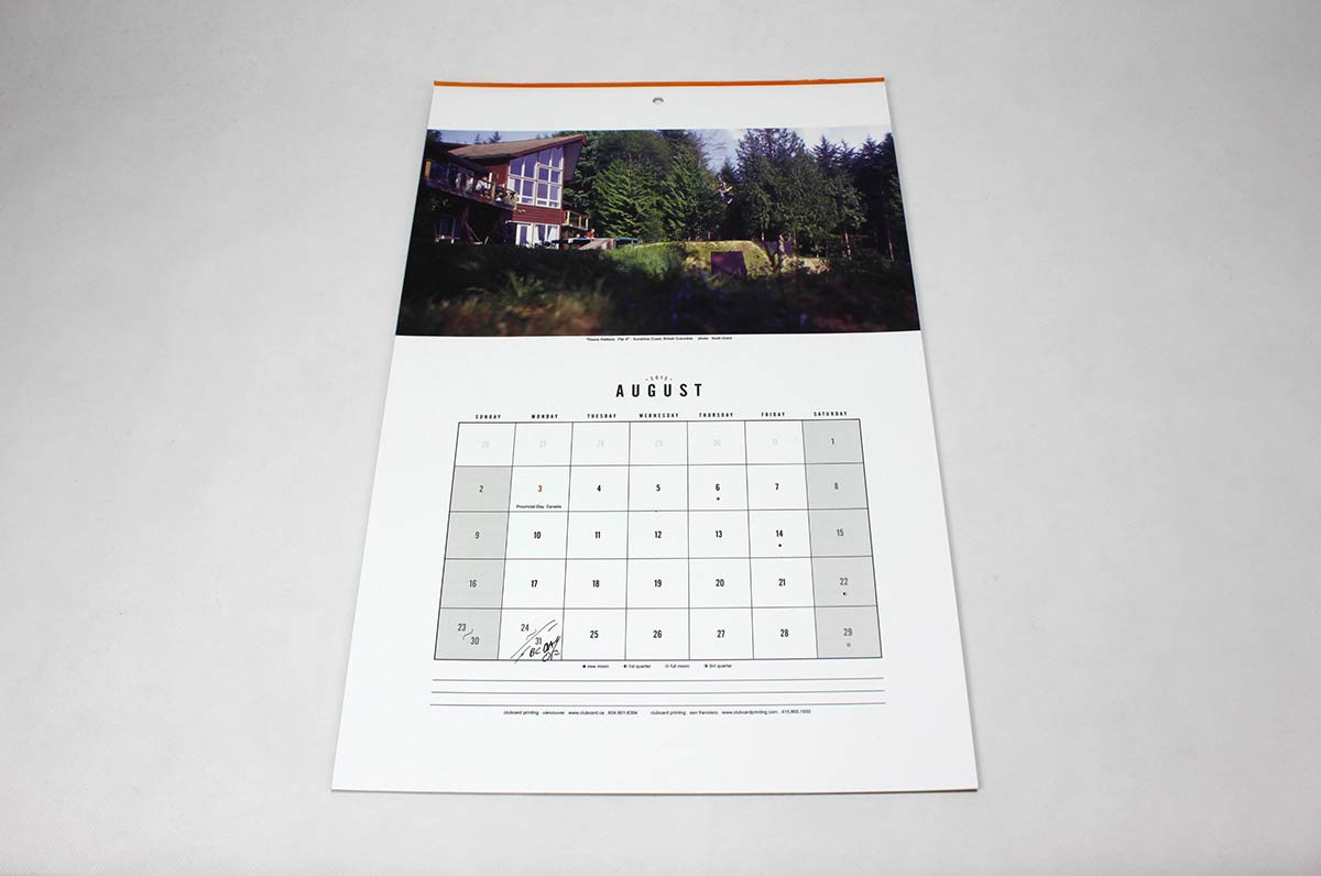 Padded Full Colour Calendars, Short Run Digital - Clubcard Printing Canada