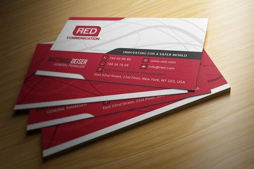 Red Swoop Business Card Template - Clubcard Printing Canada