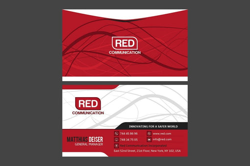 Red Swoop Business Card Template - Clubcard Printing Canada