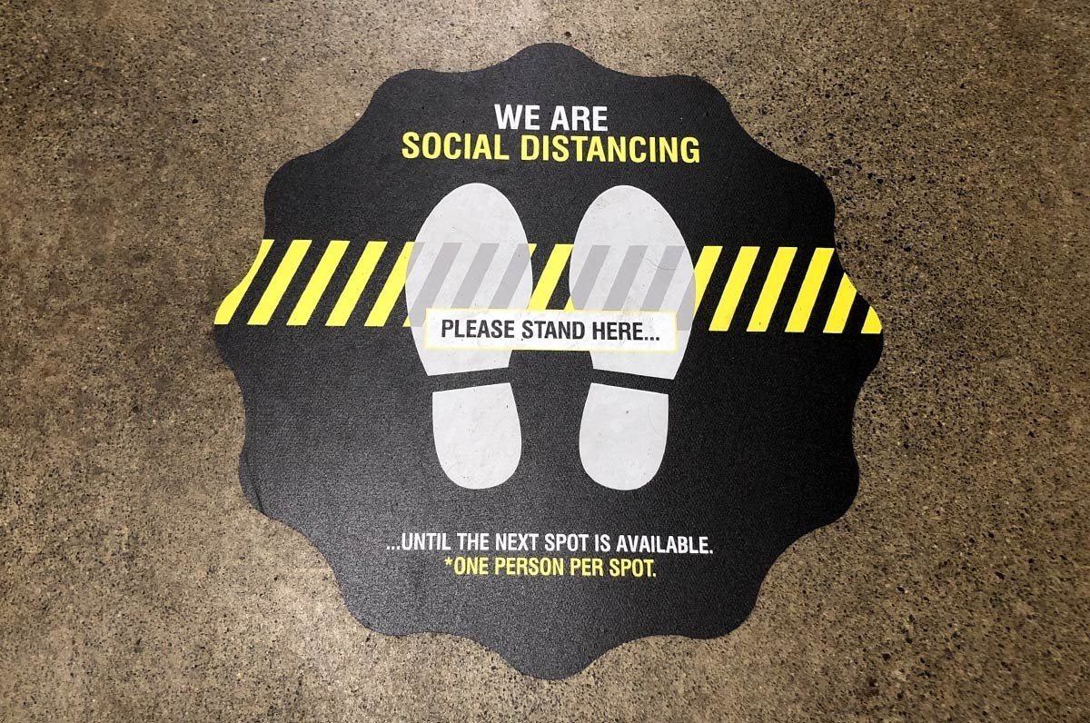 Social Distancing Floor Stickers, Slip Resistant Vinyl Stickers - Clubcard Printing Canada