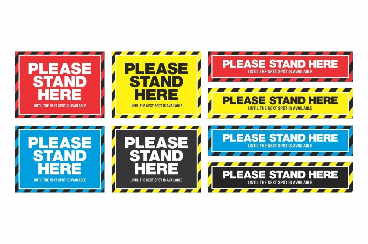 Social Distancing Floor Stickers, Slip Resistant Vinyl Stickers - Clubcard Printing Canada