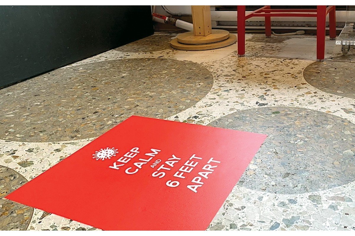 Social Distancing Floor Stickers, Slip Resistant Vinyl Stickers - Clubcard Printing Canada