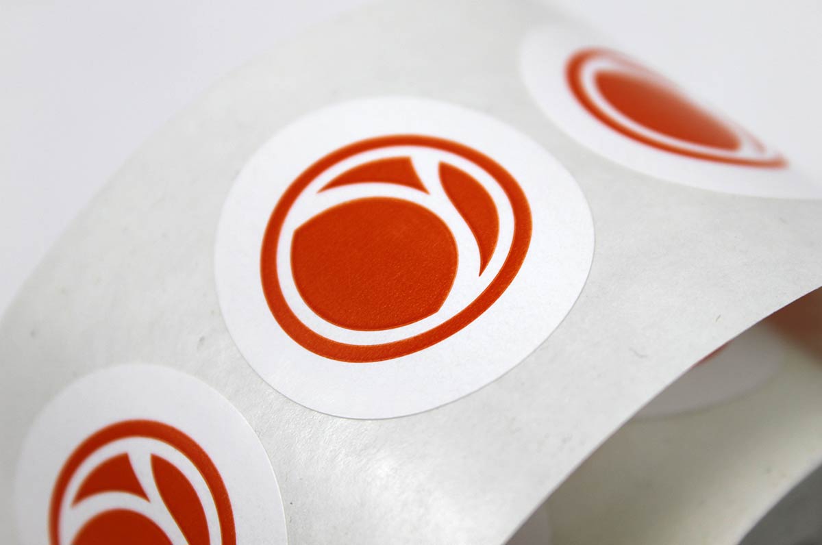 Standard Shape Non - Weatherproof Flexo Stickers - Clubcard Printing Canada