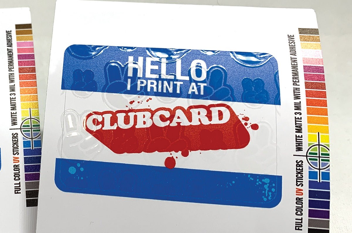 UV Printed Vinyl Stickers - Clubcard Printing Canada